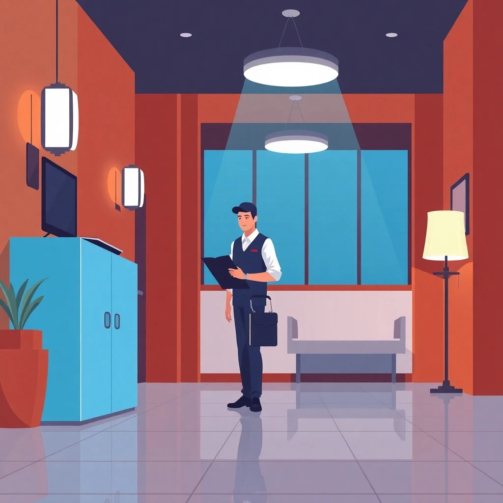 Night porter during a quiet shift