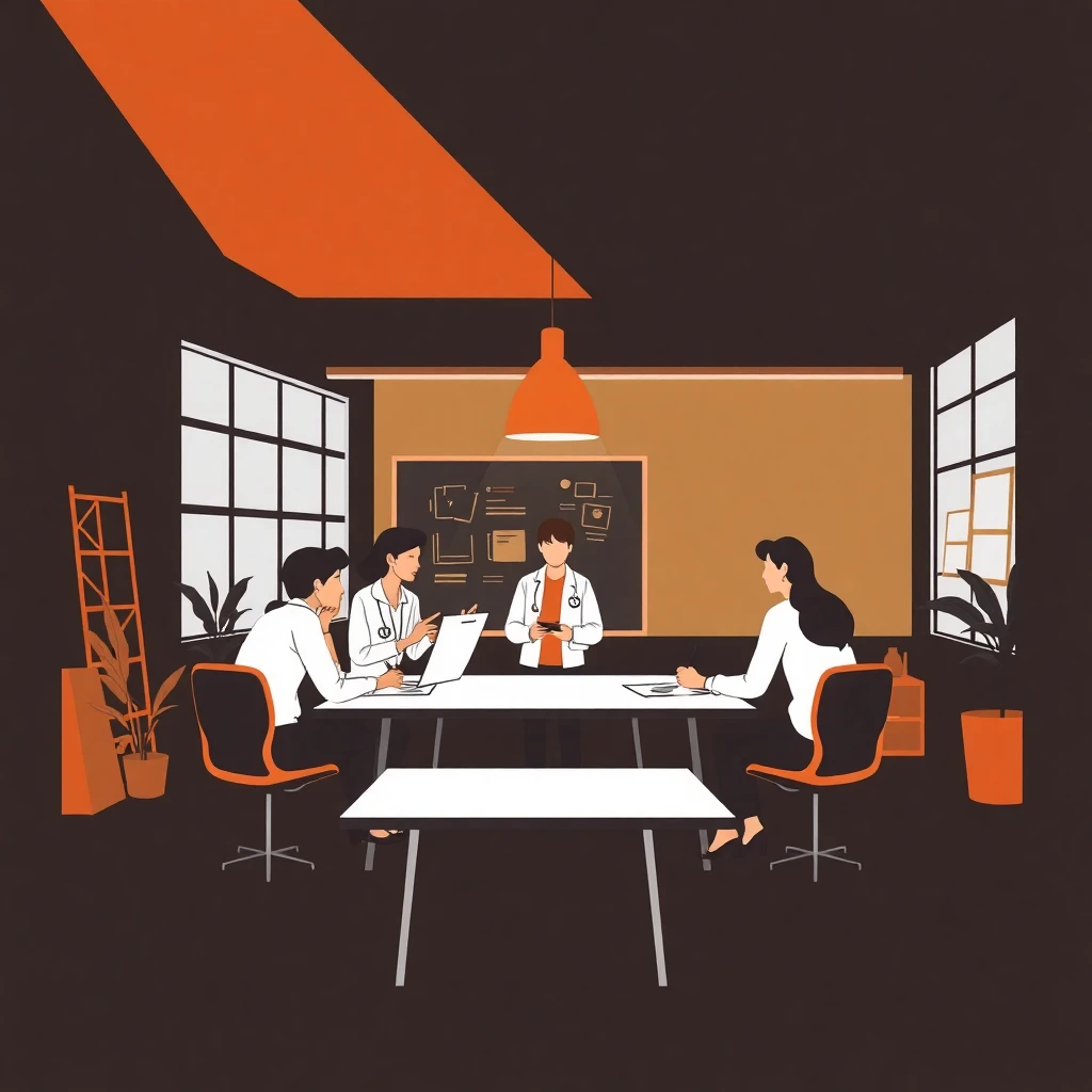 Teachers collaborating in a staff room