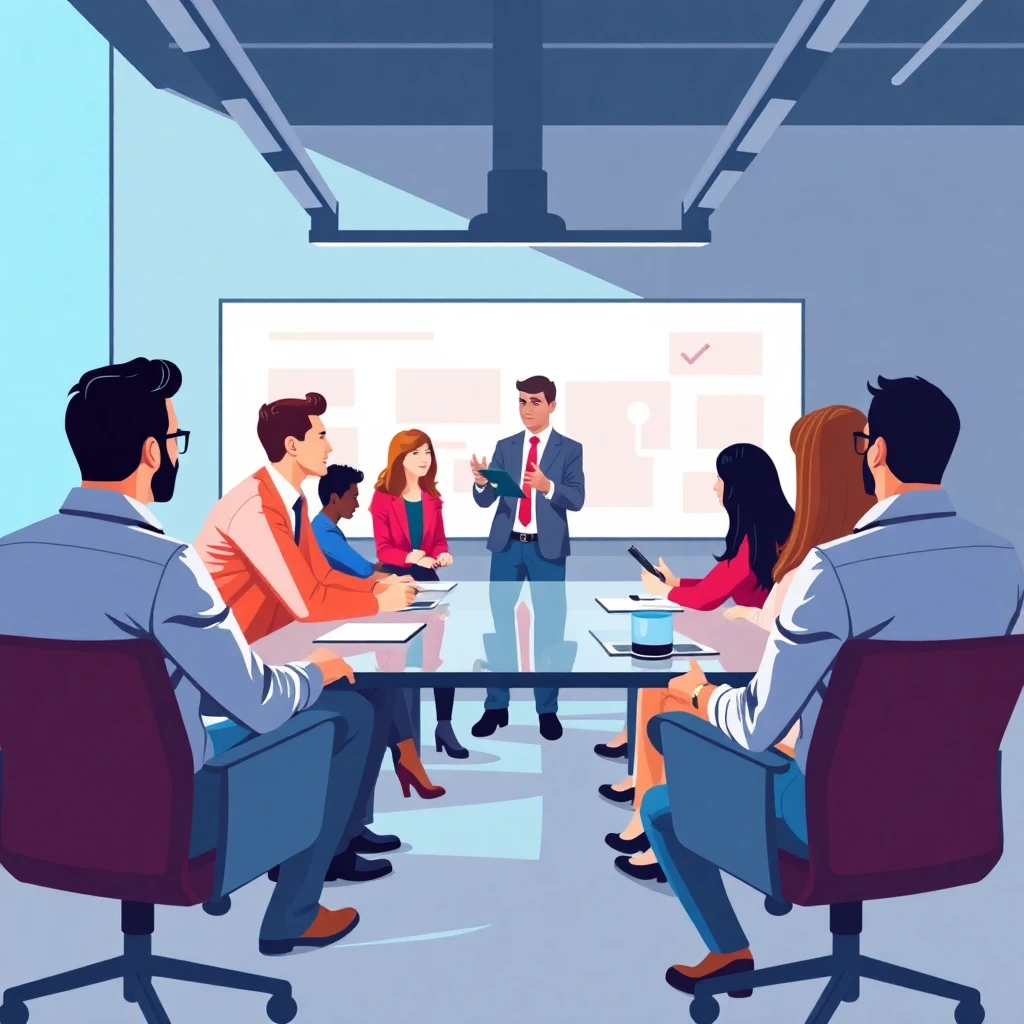 Project manager leading a team