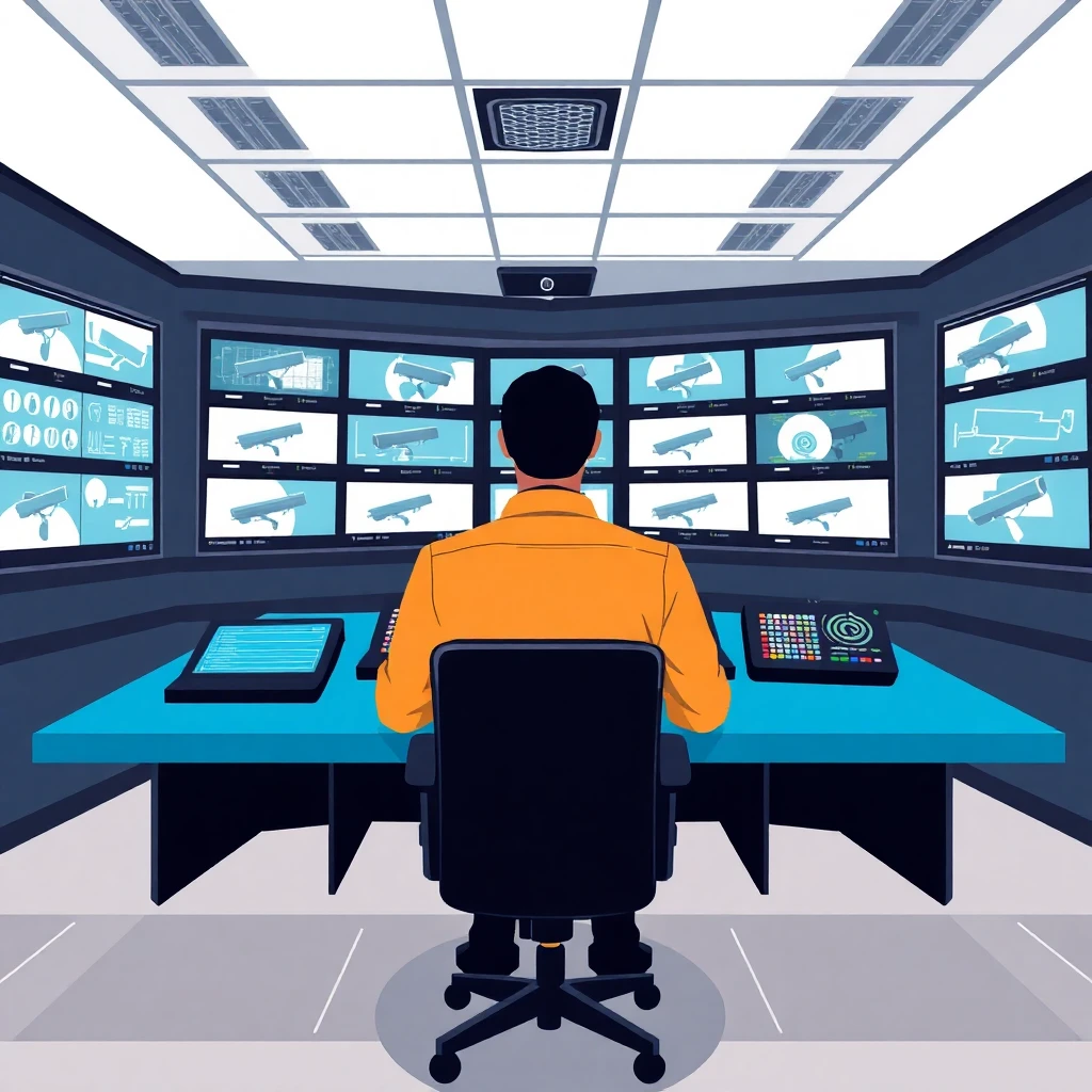 Modern security control room