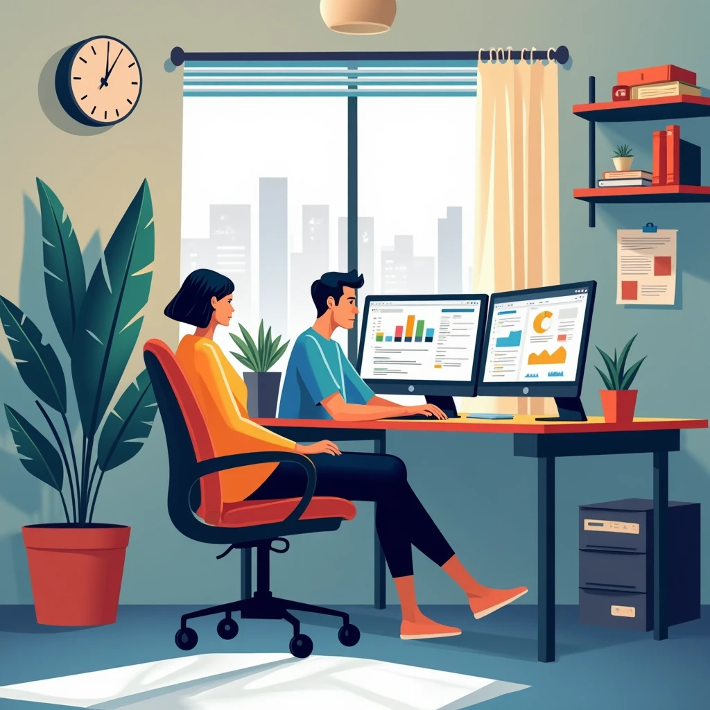 Developer working in a home office