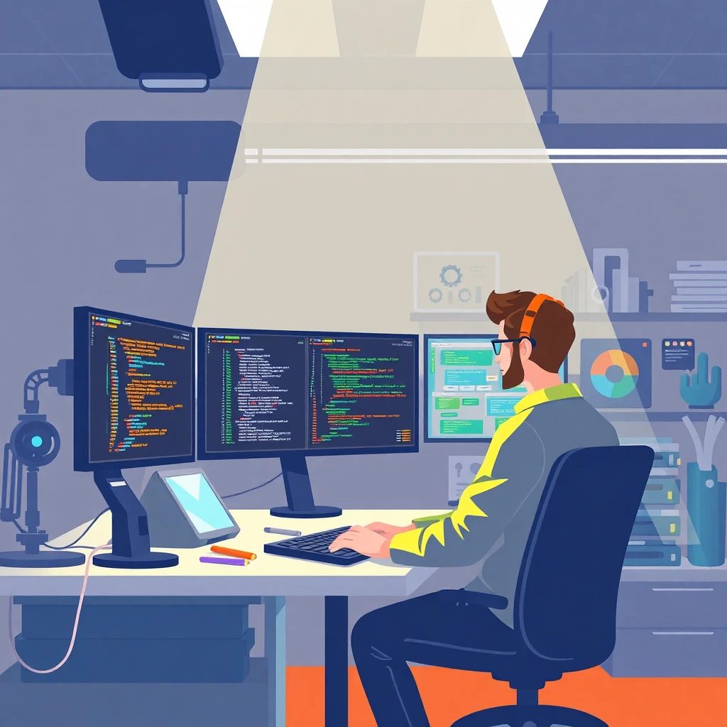 Software engineer in action