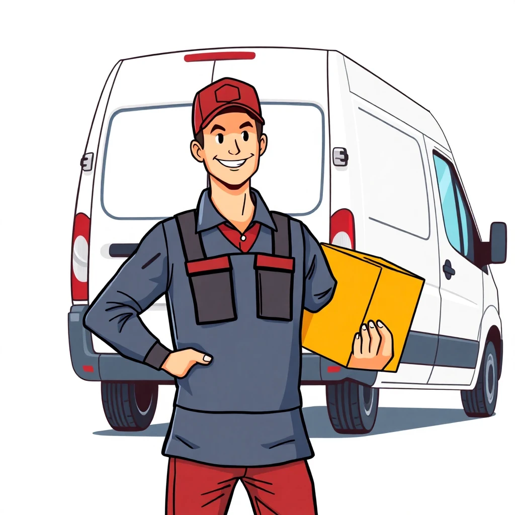 Confident delivery driver