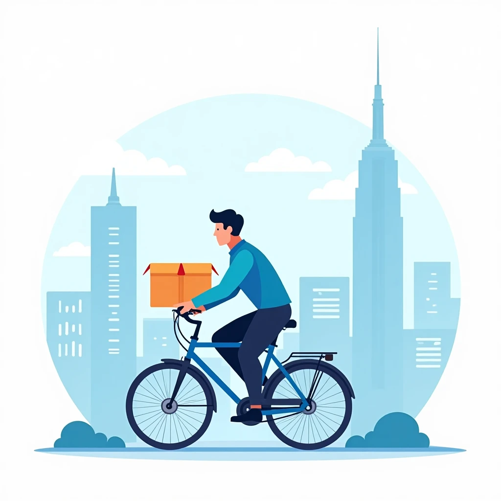 Uber biker on delivery