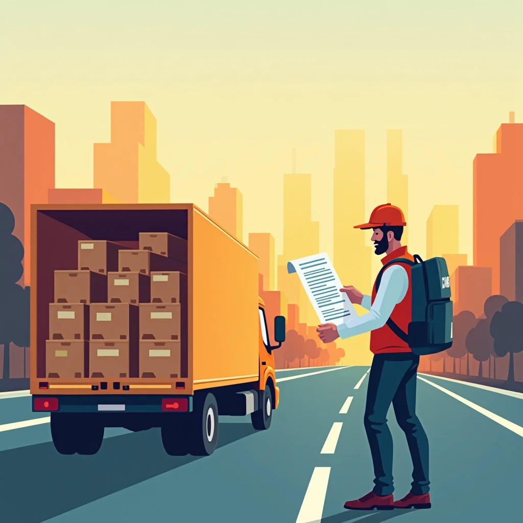 Motorista de entrega em ação