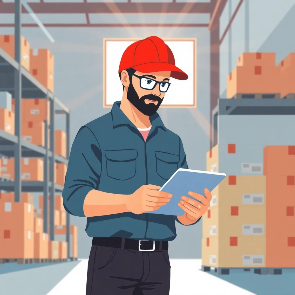 Driver preparing deliveries