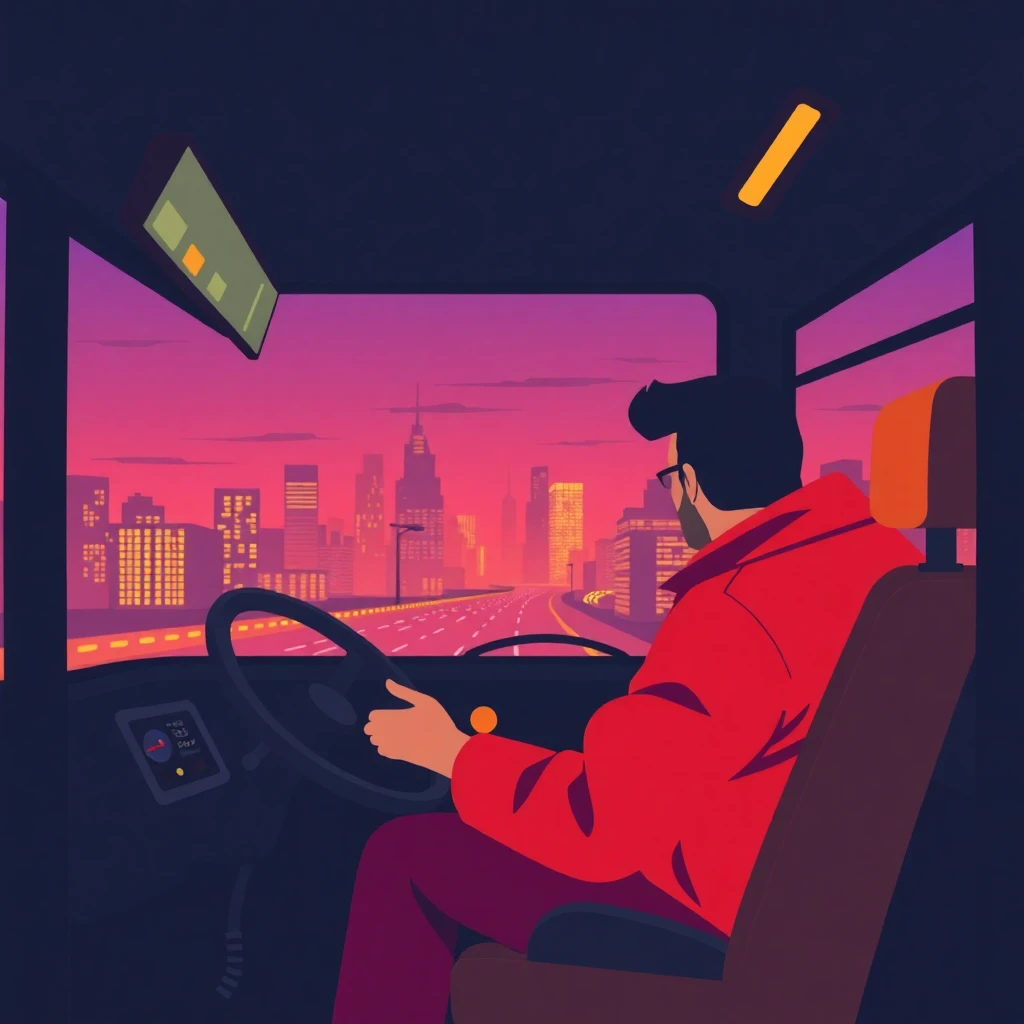 Bus driver in city