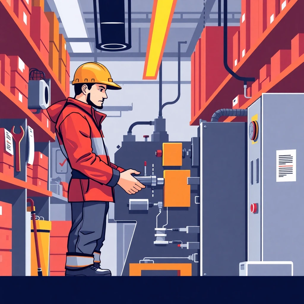 Operador de maquinaria en almacén