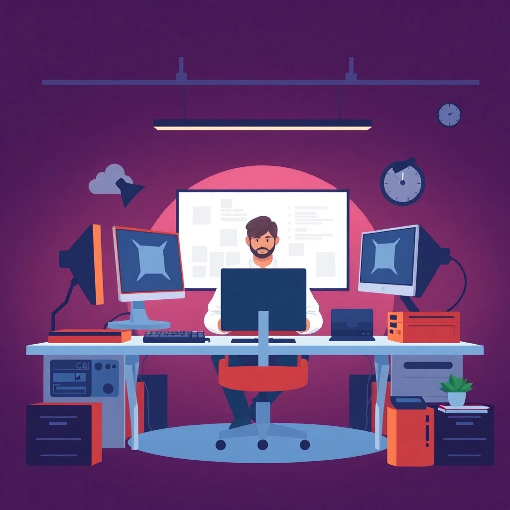 Desenvolvedor de software em um escritório moderno