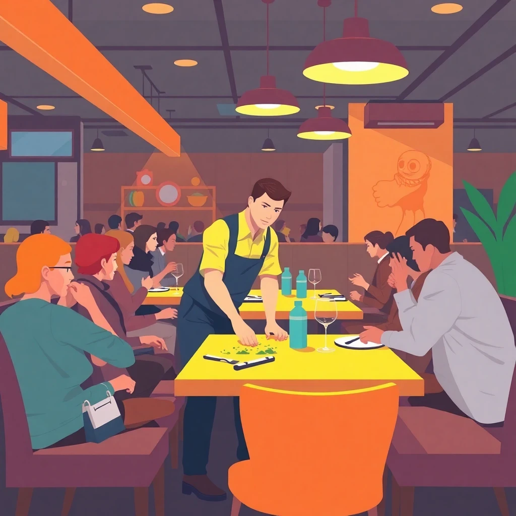 Camarero en restaurante