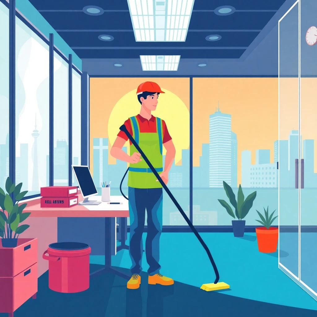 Limpieza en oficina moderna