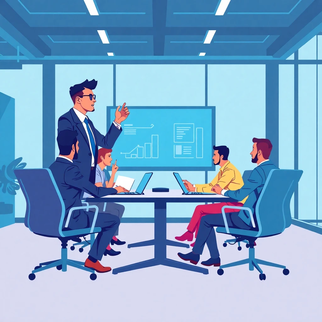 Trabajando en equipo en la oficina