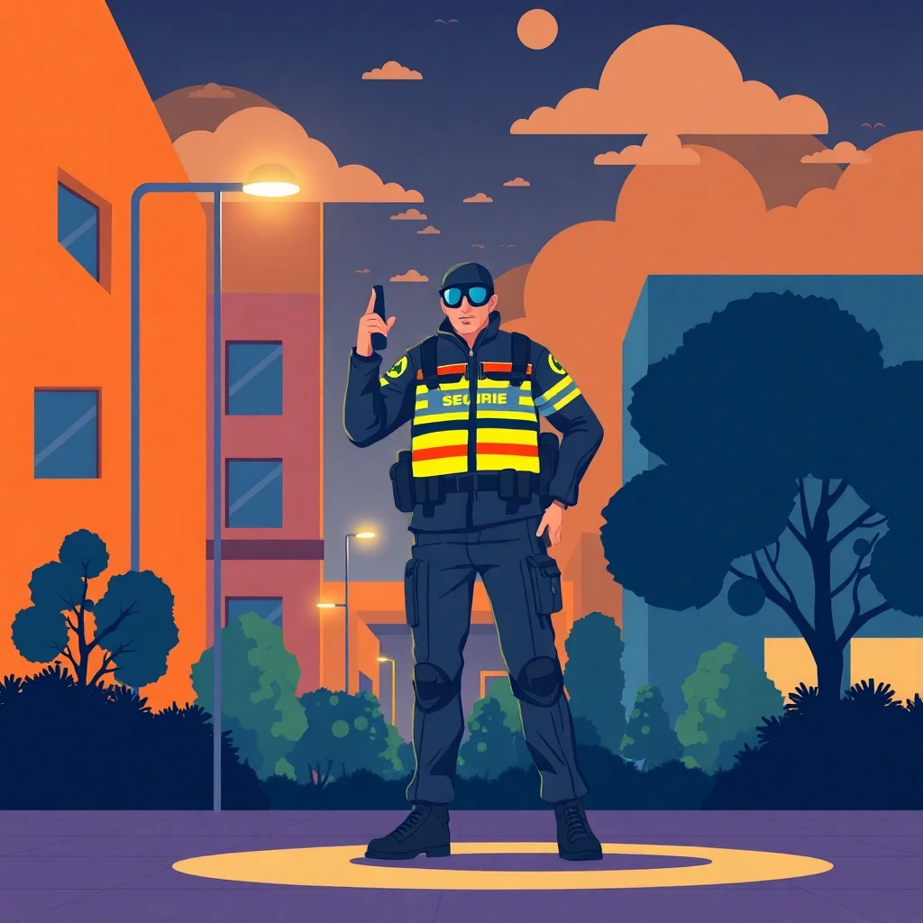 Agente de segurança em patrulha