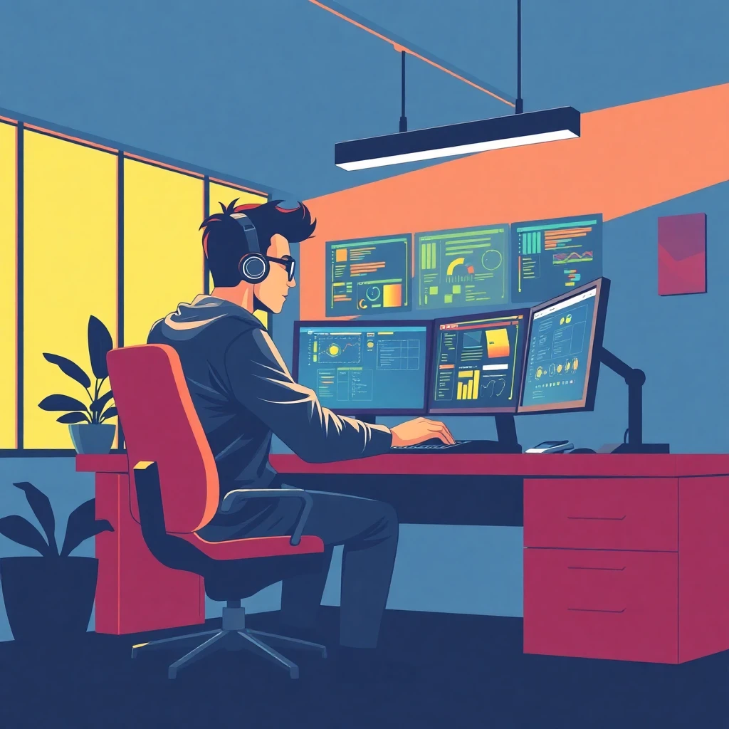 Desenvolvedor sênior em ação