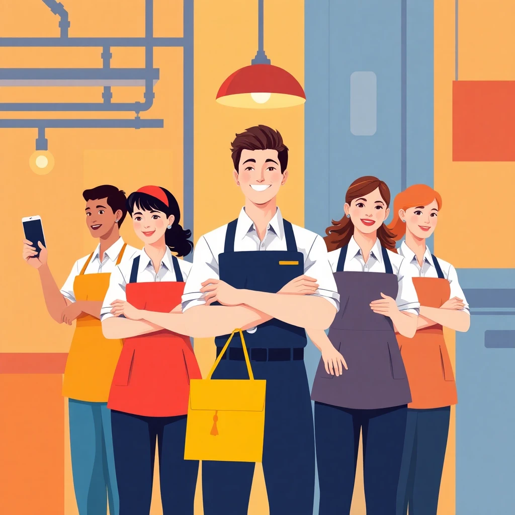 Hotelmitarbeiter bei der Arbeit