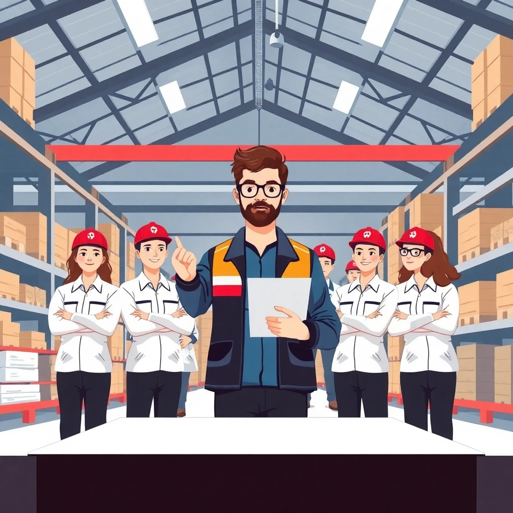 Schichtleiter im Lager