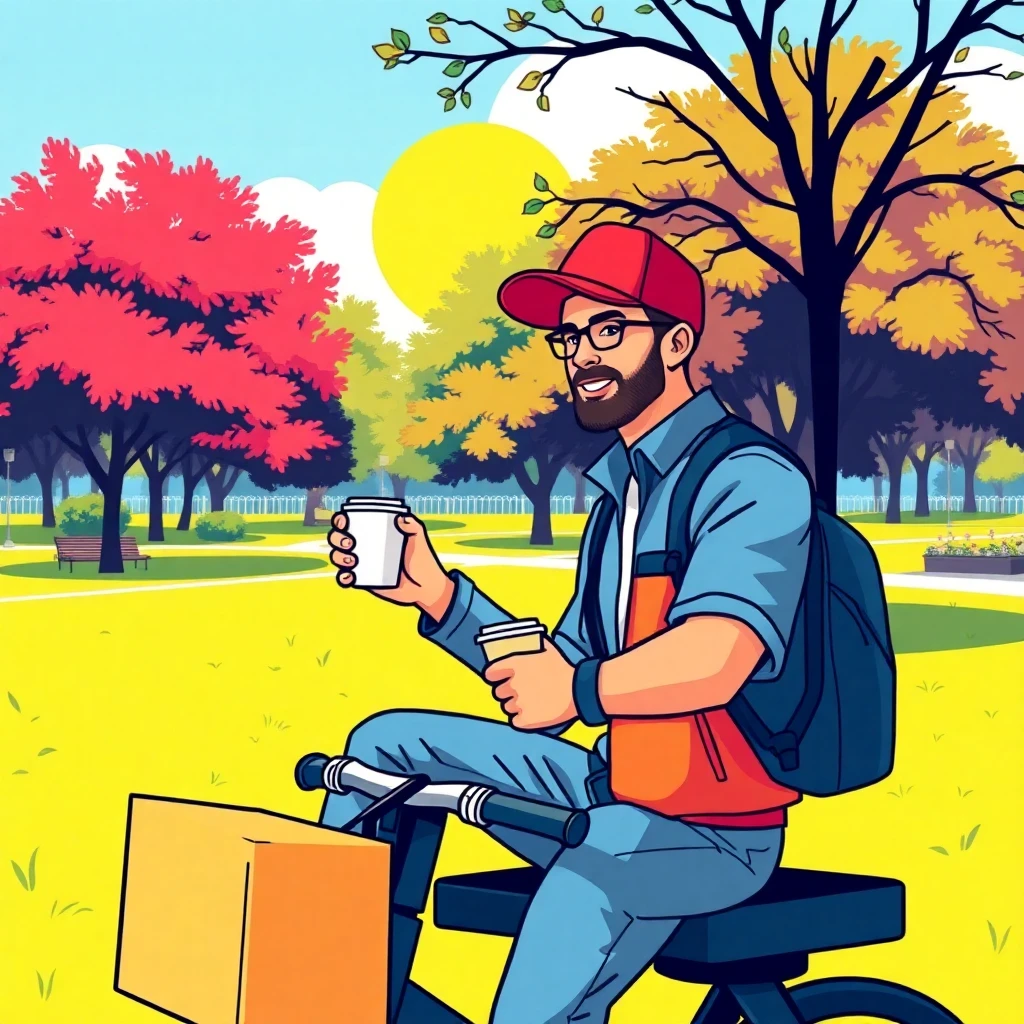 Driver enjoying a break