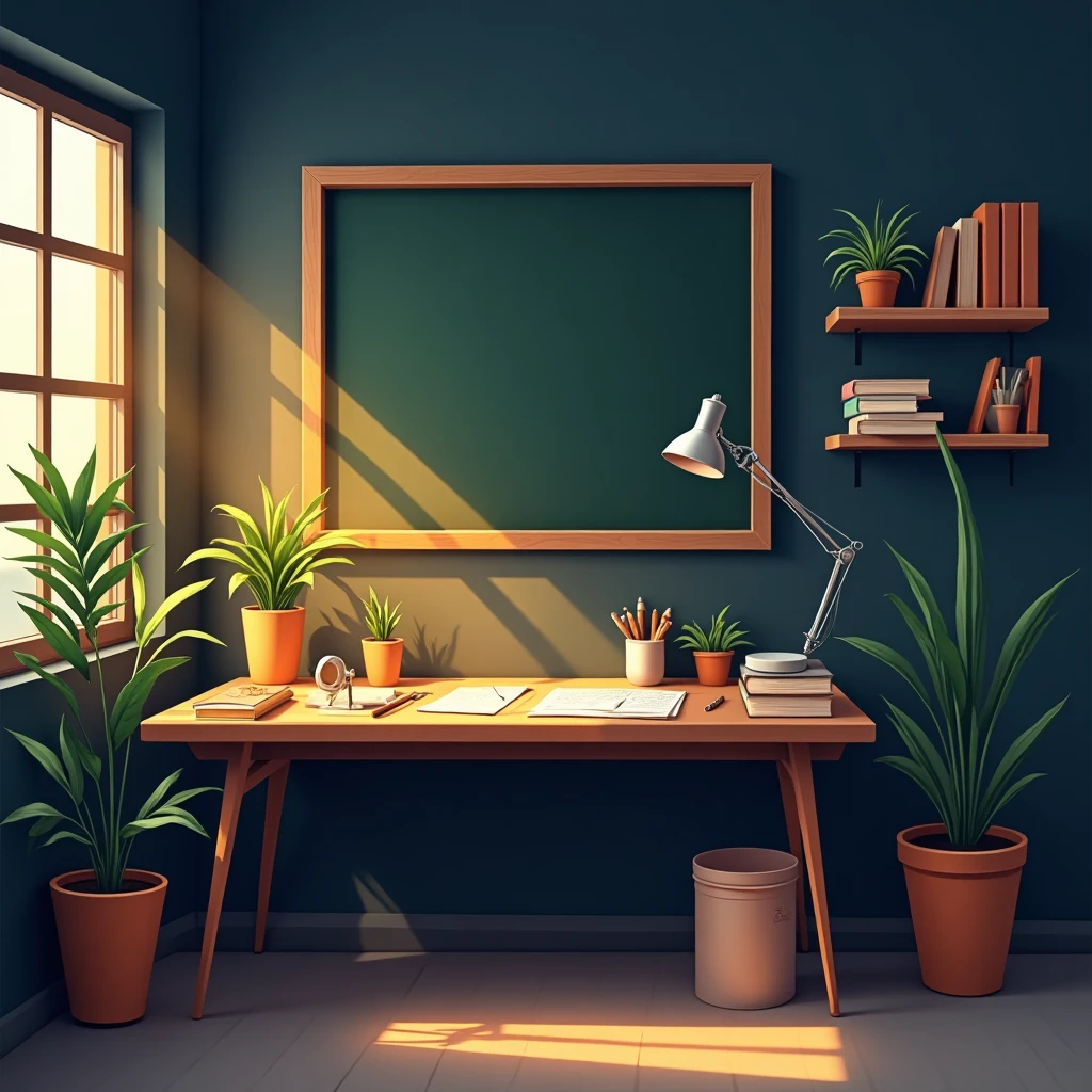 Bureau d'école printanier