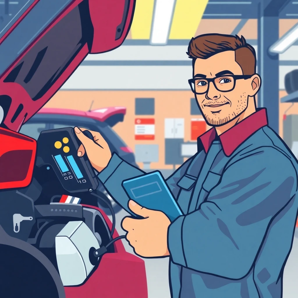 Auto electrician and mechanic in action