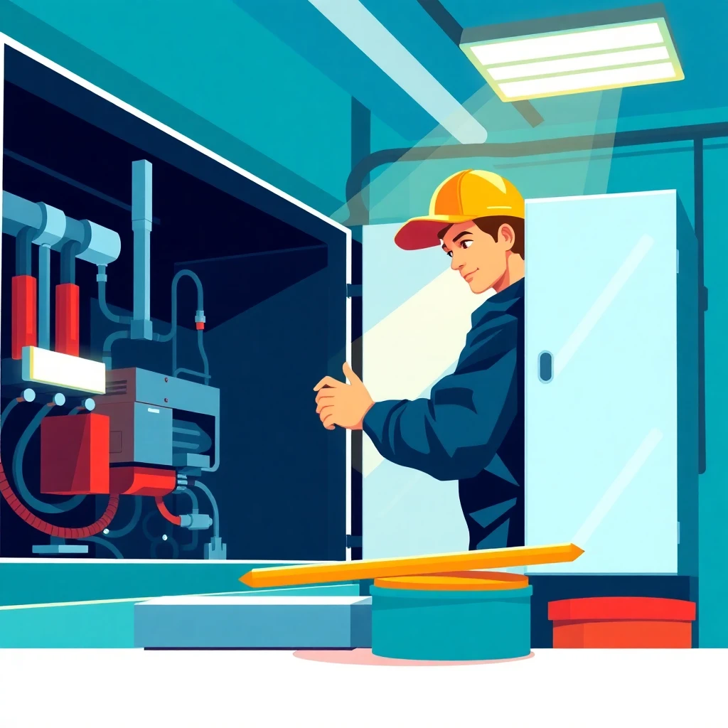 Refrigeration mechanic at work