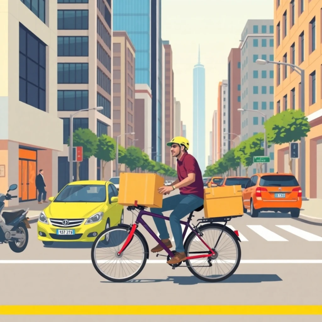 Repartidor en acción