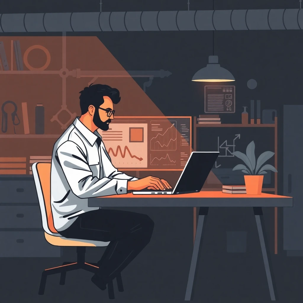 Analista revisando dados