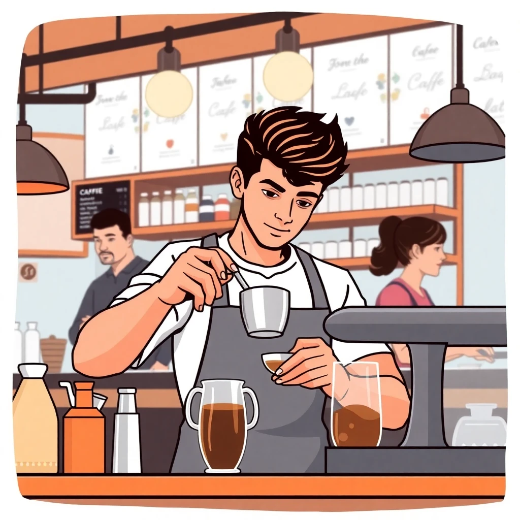 Barista em um café