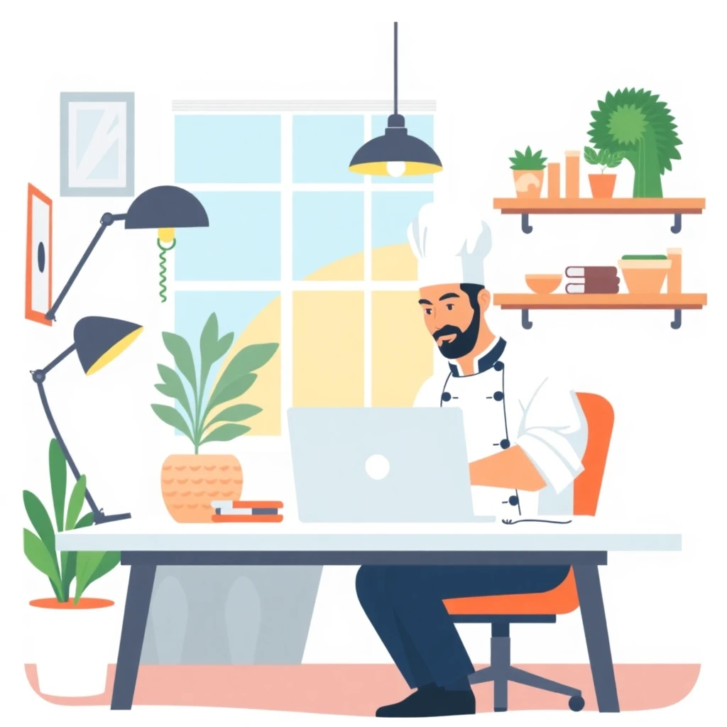 Chef working from home
