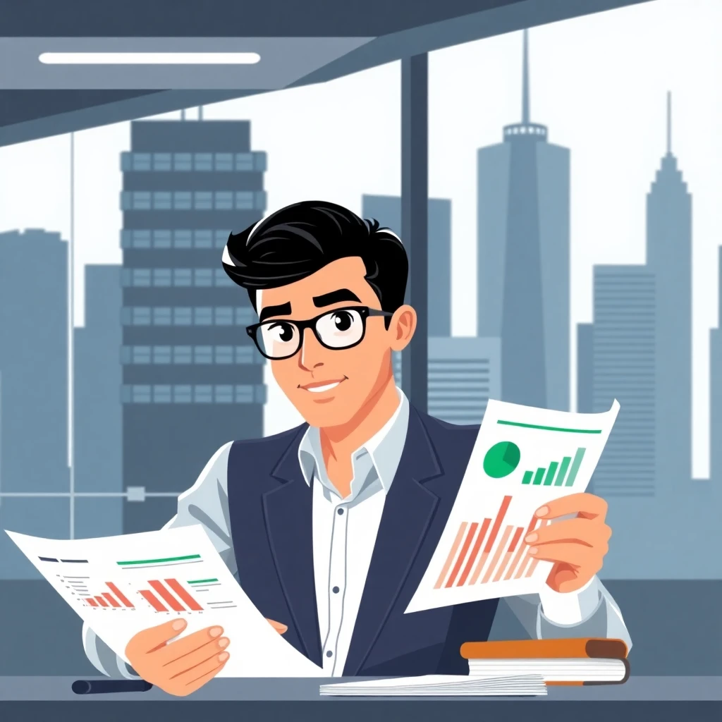 Financial analyst at work