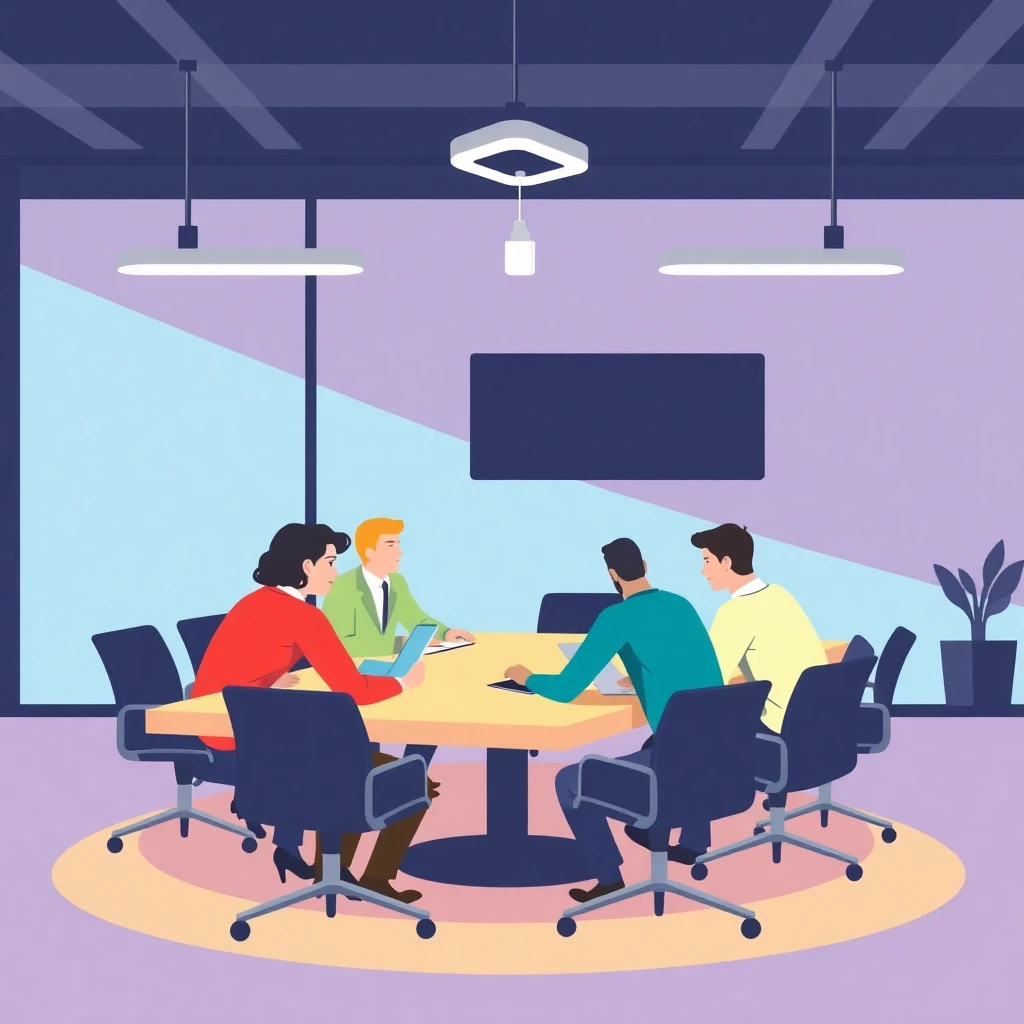 Team meeting for strategic growth