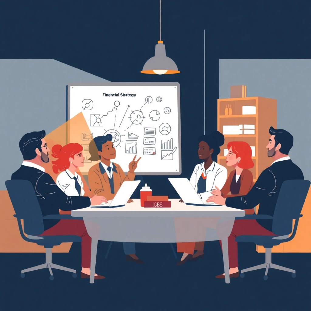 Team discussing finance strategies