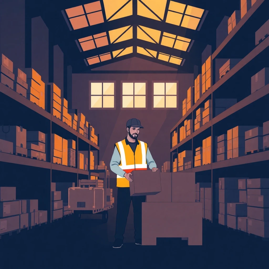 Warehouse operative at work