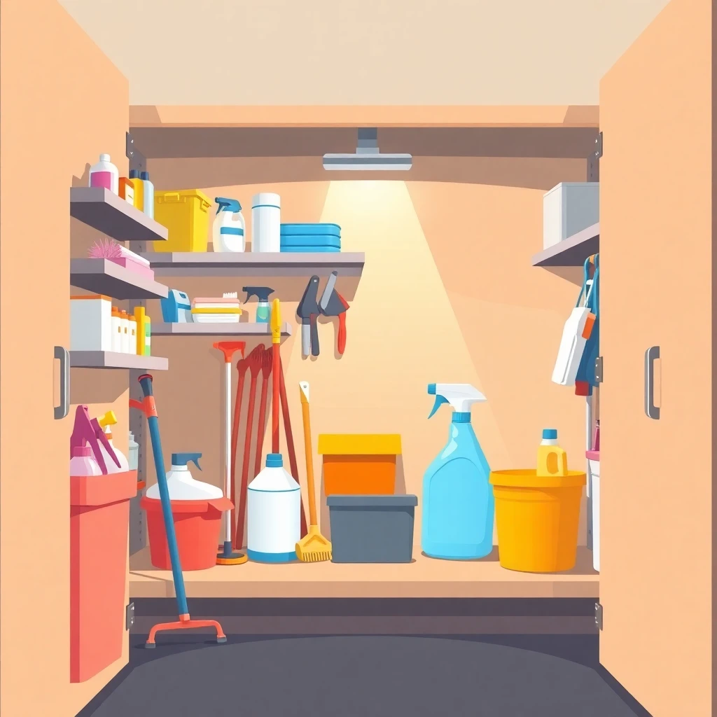 Organized cleaning supplies