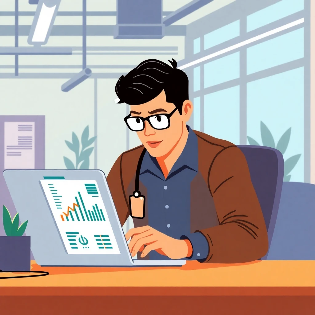 Analista de datos trabajando