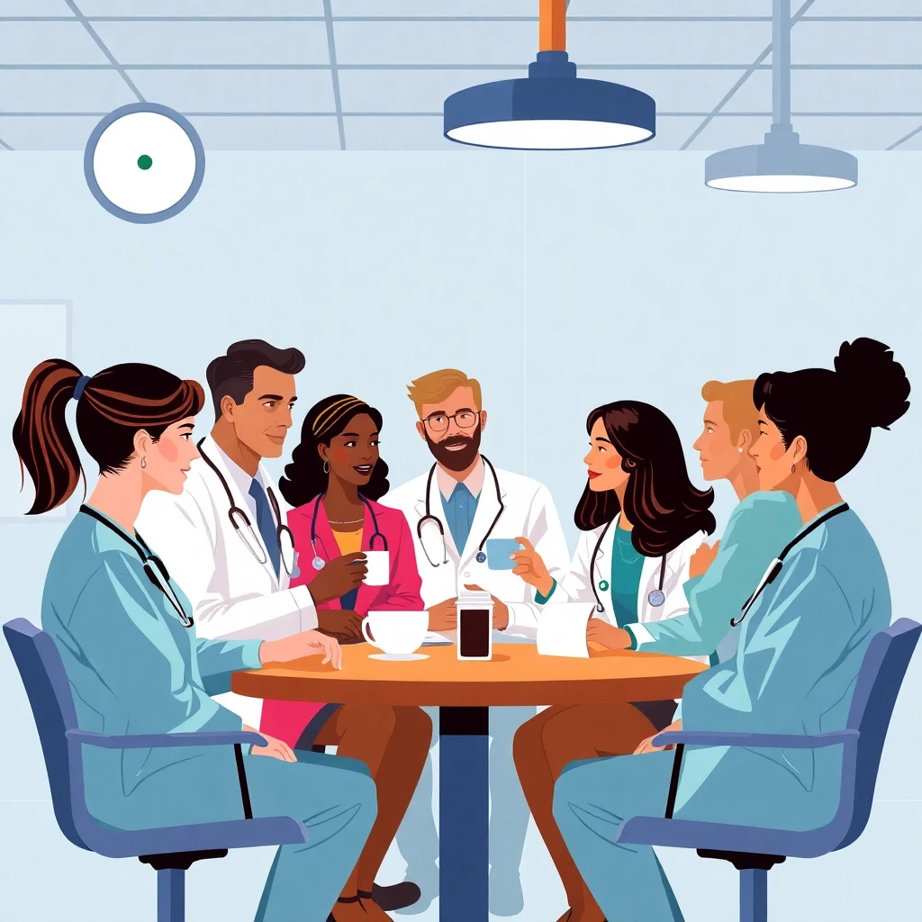 Healthcare professionals discussing myths