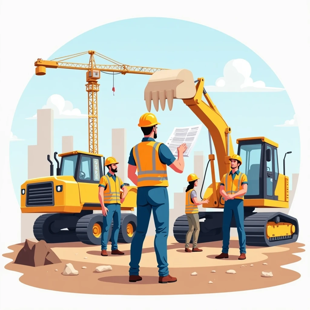 Construction manager on site