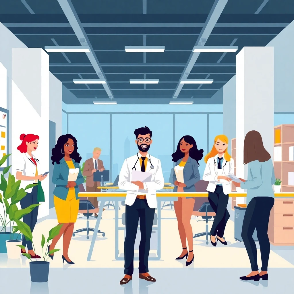 Customer care associates in an office