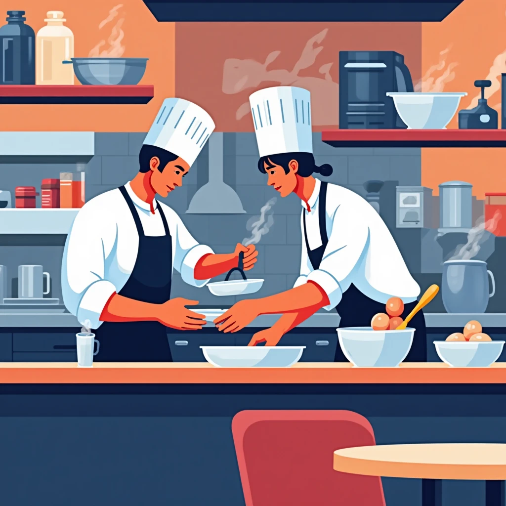 Restaurant kitchen action