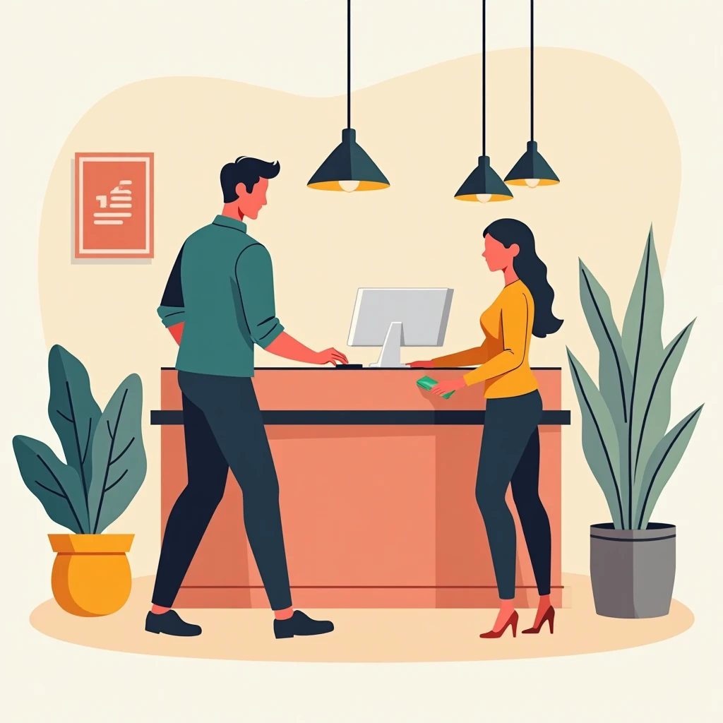 Hotel Receptionist at Work