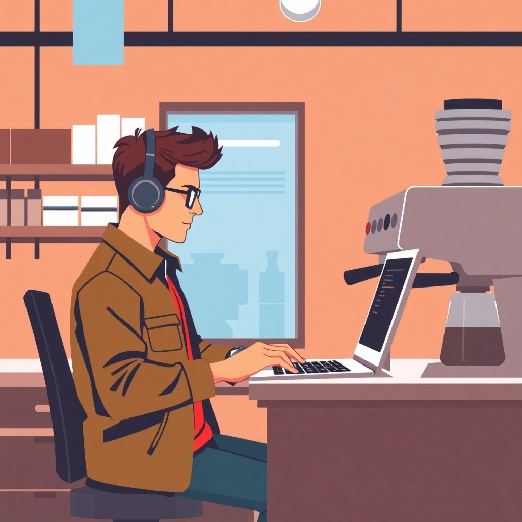 Ingeniero de software trabajando