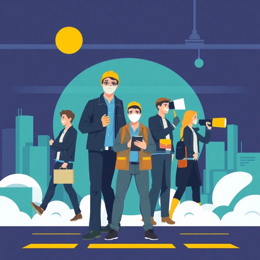 配送センターでの活気ある作業