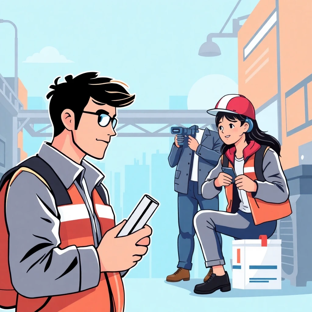 警備員が監視カメラをチェック