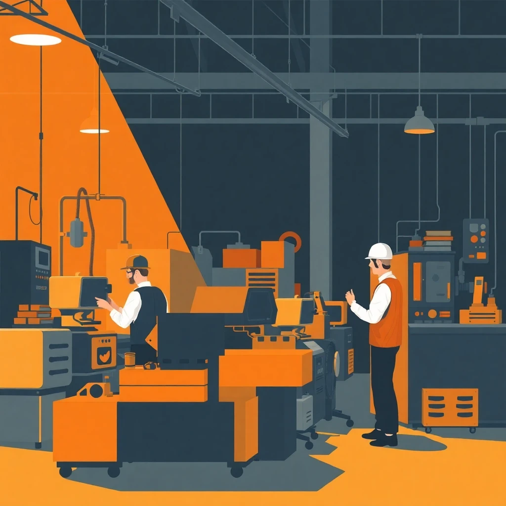 Travail d'équipe en usine