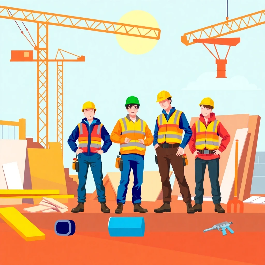 Apprentis en construction