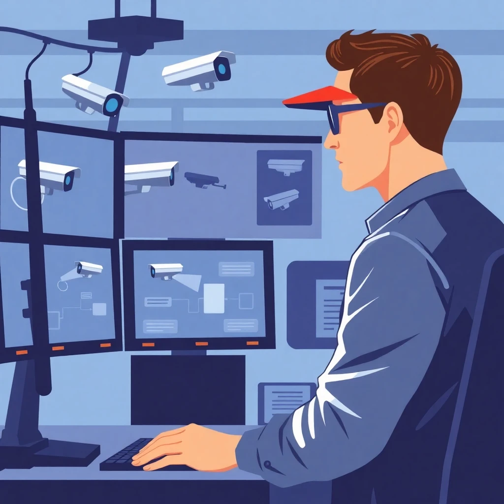 Agent de sécurité en action