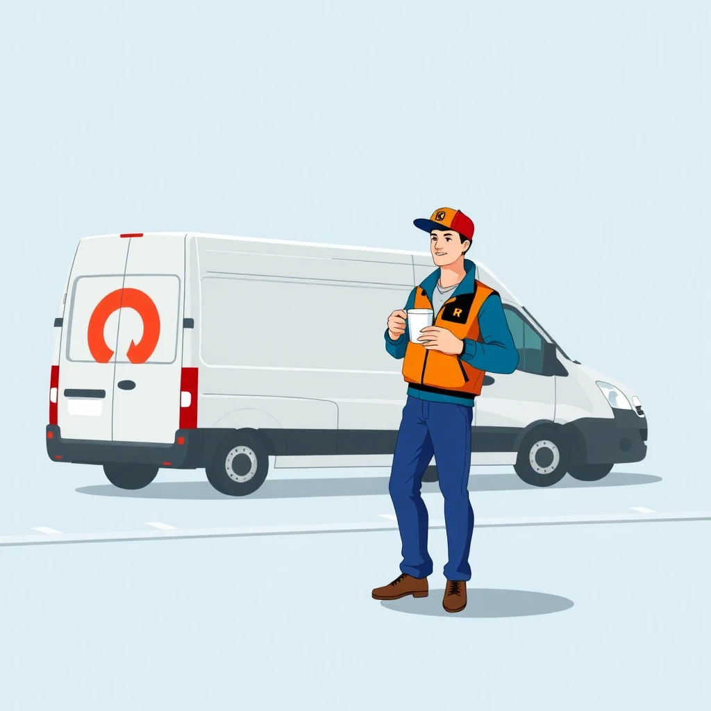 Driver taking a break