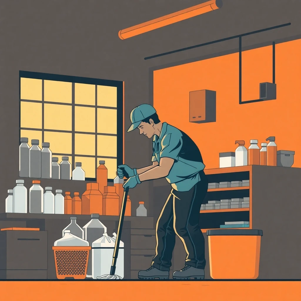 Organização de produtos de limpeza