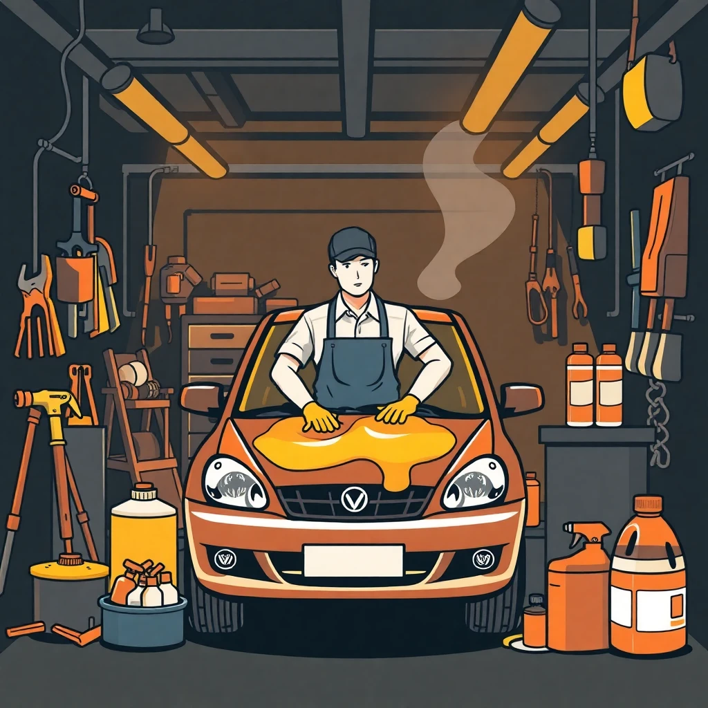 Limpiador de coches en acción