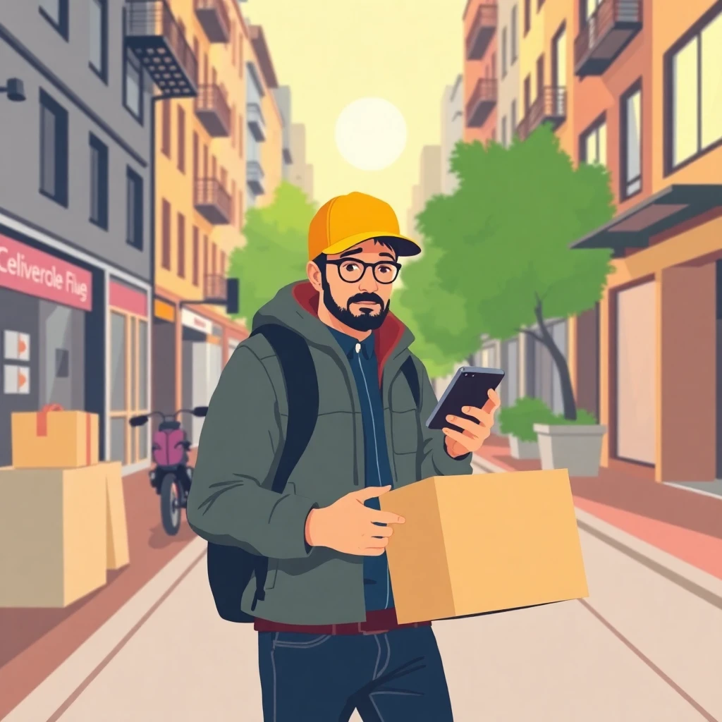 Livreur en action