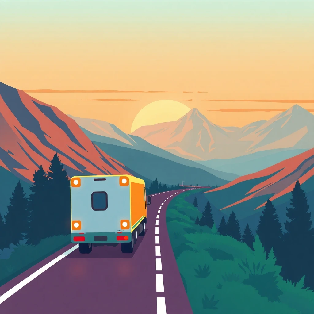 Camión de reparto en la carretera